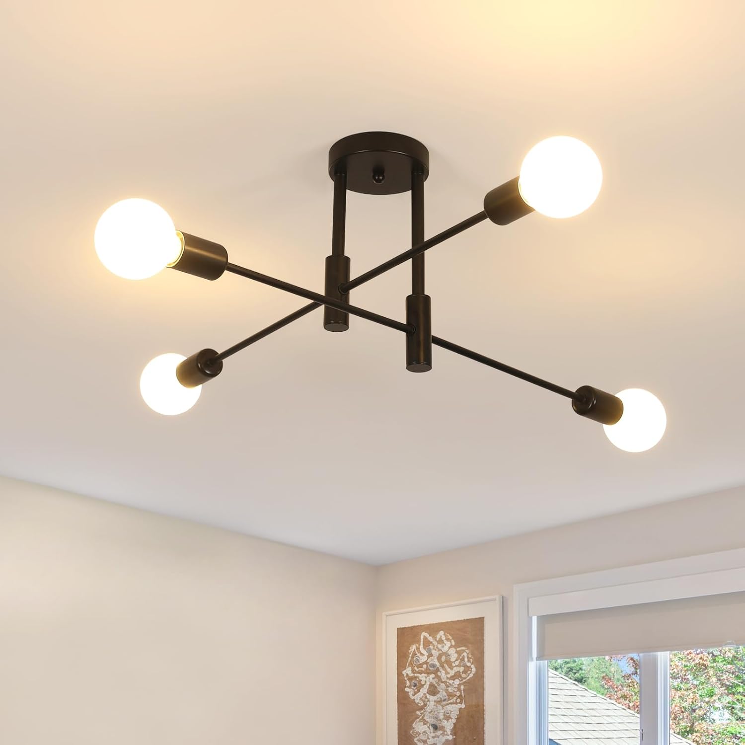 Ceiling Light - Black Metal Frame