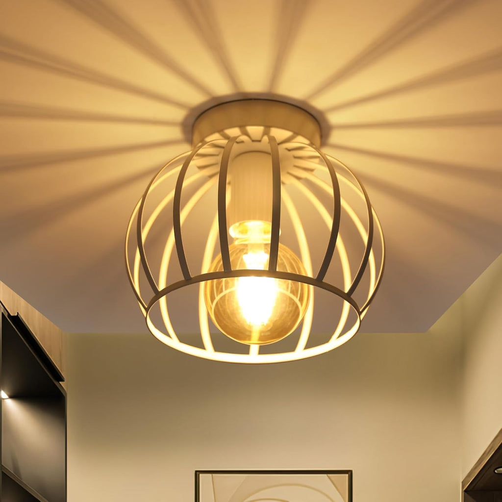 Ceiling Light - White Metal Frame