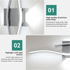 Wall Light - Chrome Aluminium Frame, White Light