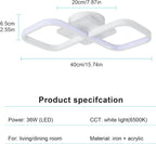 Ceiling Light - White Acrylic Frame, White Light