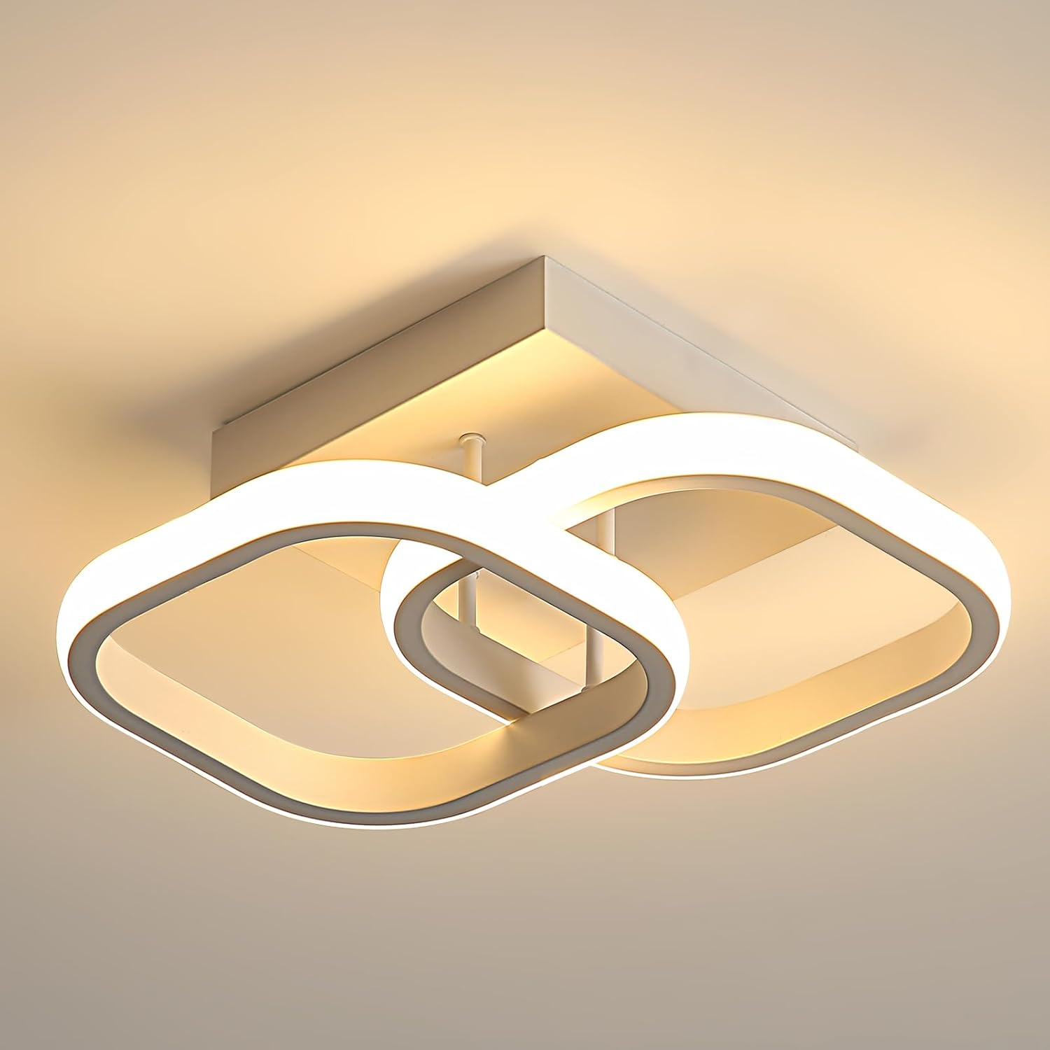Ceiling Light - White Aluminium Frame, Warm Light