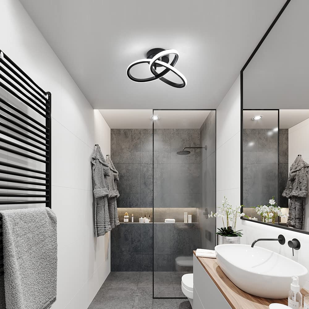 Ceiling Light - Black Aluminium Frame, White Light