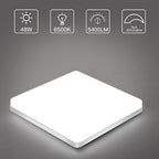 Ceiling Light - White Plastic Frame, White Light