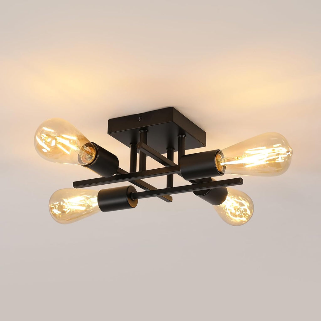Ceiling Light - Black Metal Frame