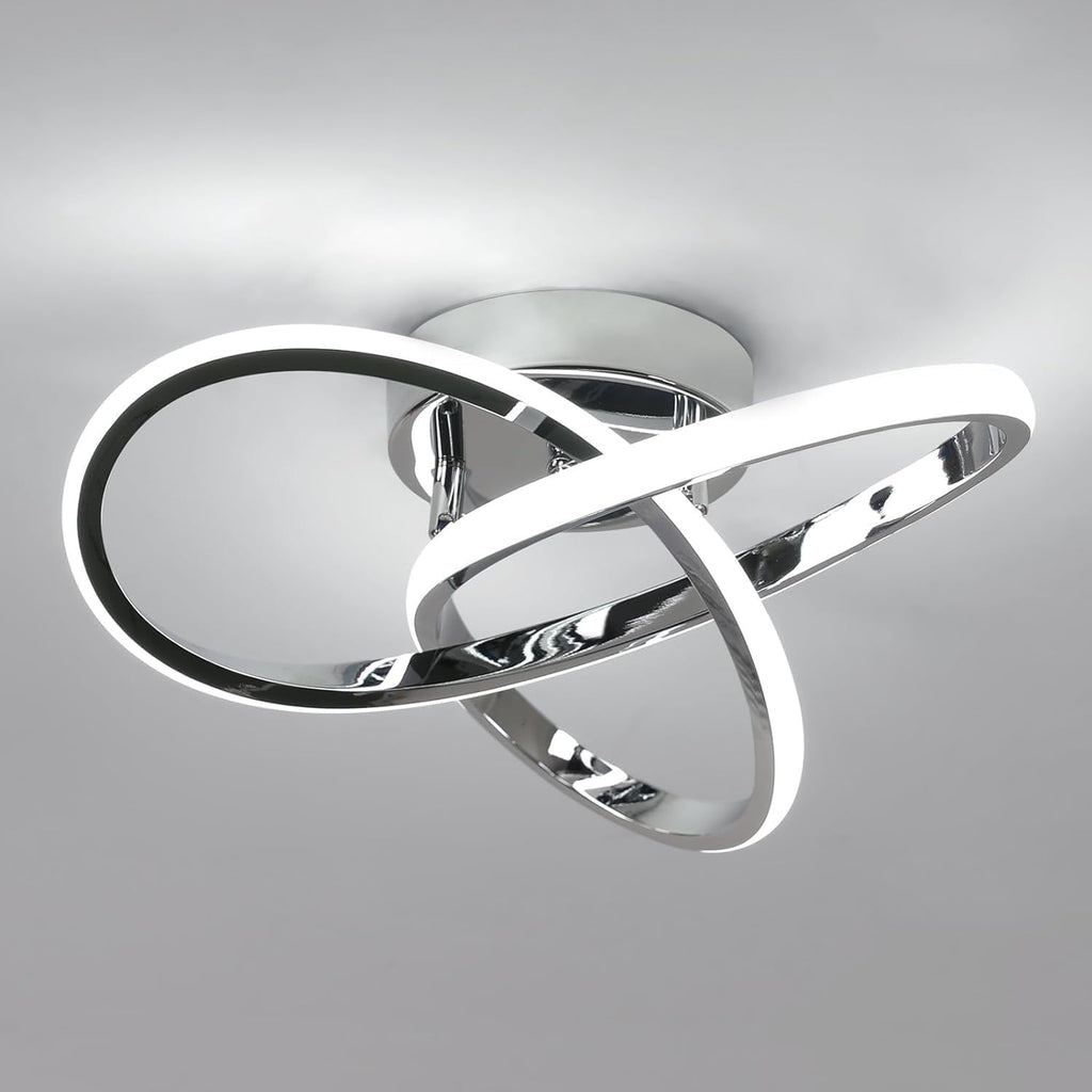 Ceiling Light - Chrome Aluminium Frame, White Light
