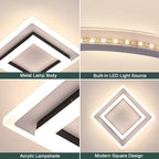 Ceiling Light - Black & White Acrylic Frame, Natural Light