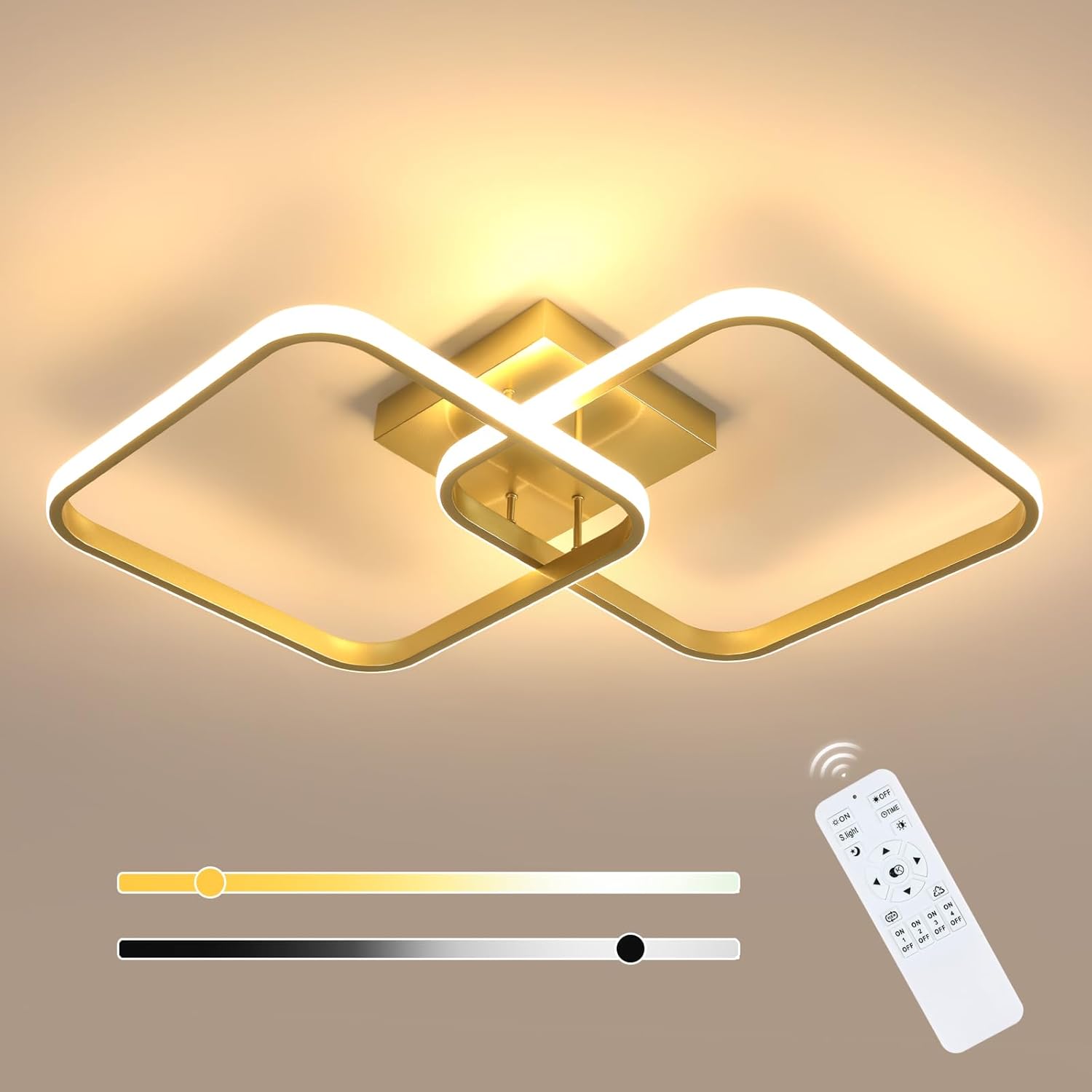 Ceiling Light - Gold Aluminium Frame, Tunable and Dimmable