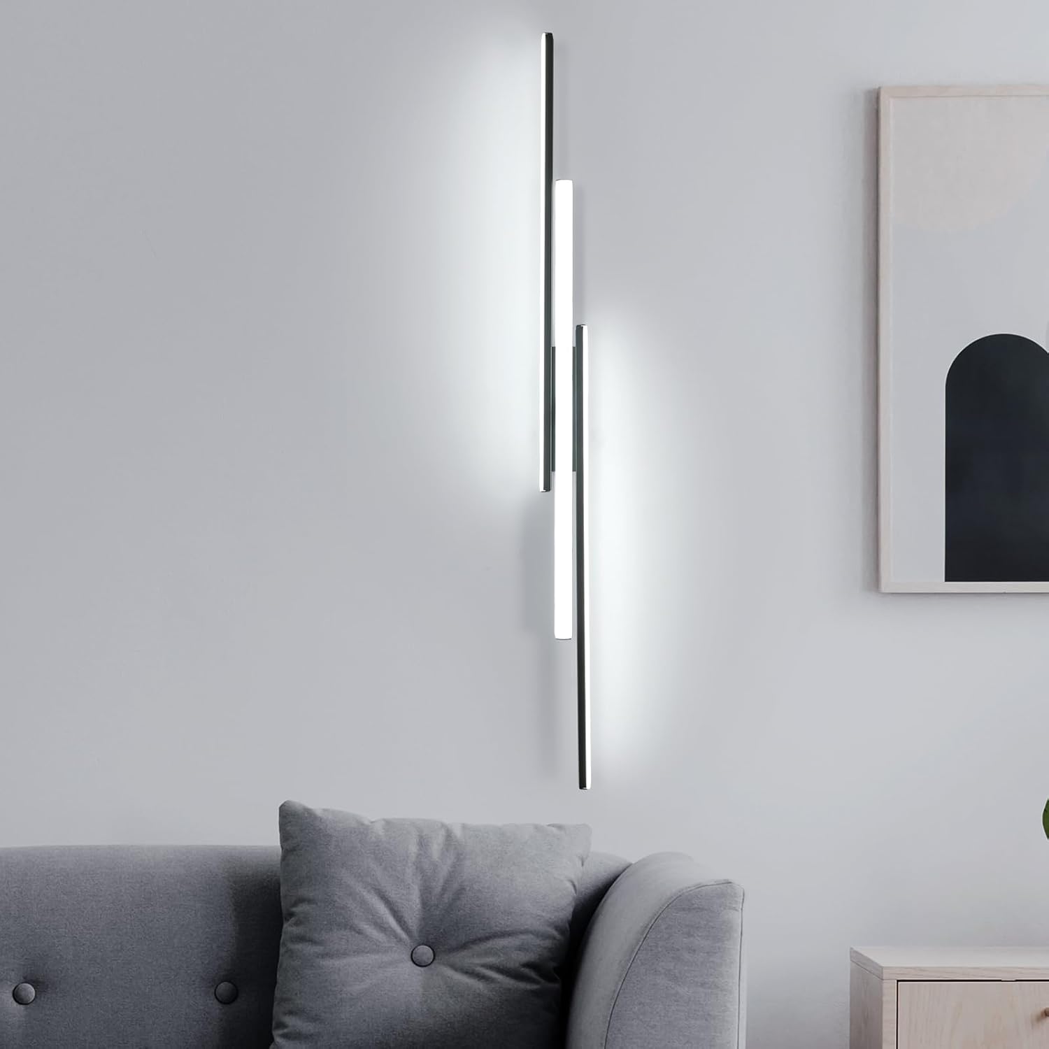 Wall Light - Black Aluminium Frame, White Light