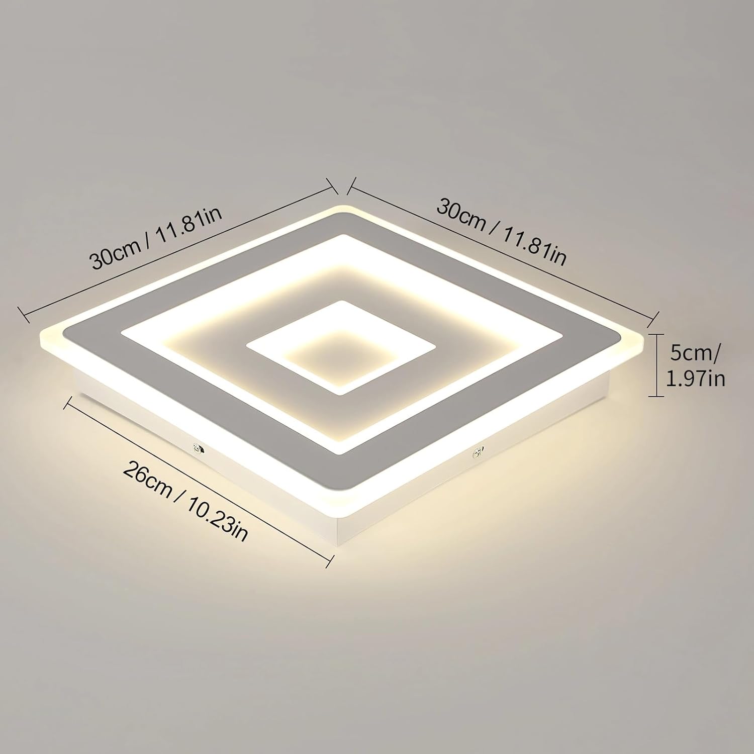 Ceiling Light - White Acrylic Frame, Natural Light