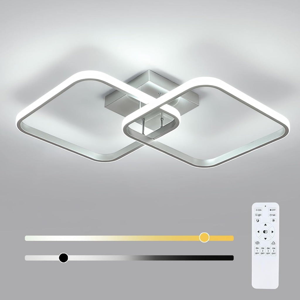 Ceiling Light - Silver Aluminium Frame, Tunable and Dimmable