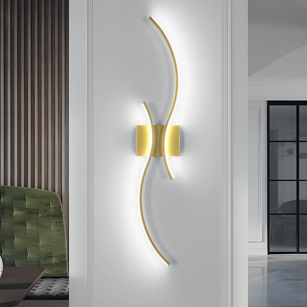 Wall Light - Gold Aluminium Frame, White Light