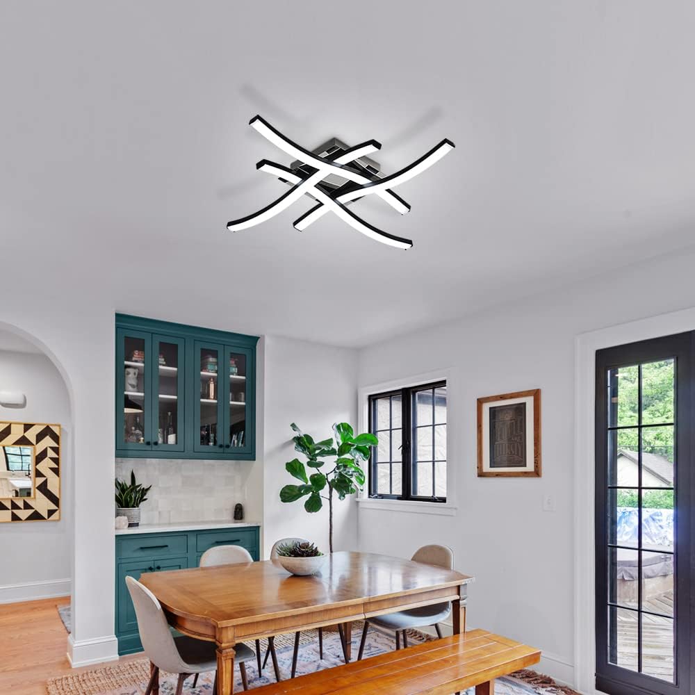 Ceiling Light - Black Aluminium Frame, White Light
