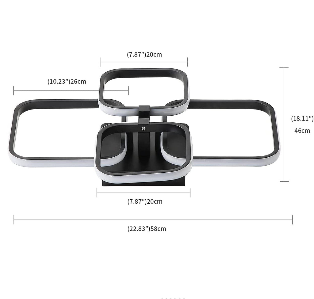 Ceiling Light - Black Aluminium Frame, White Light