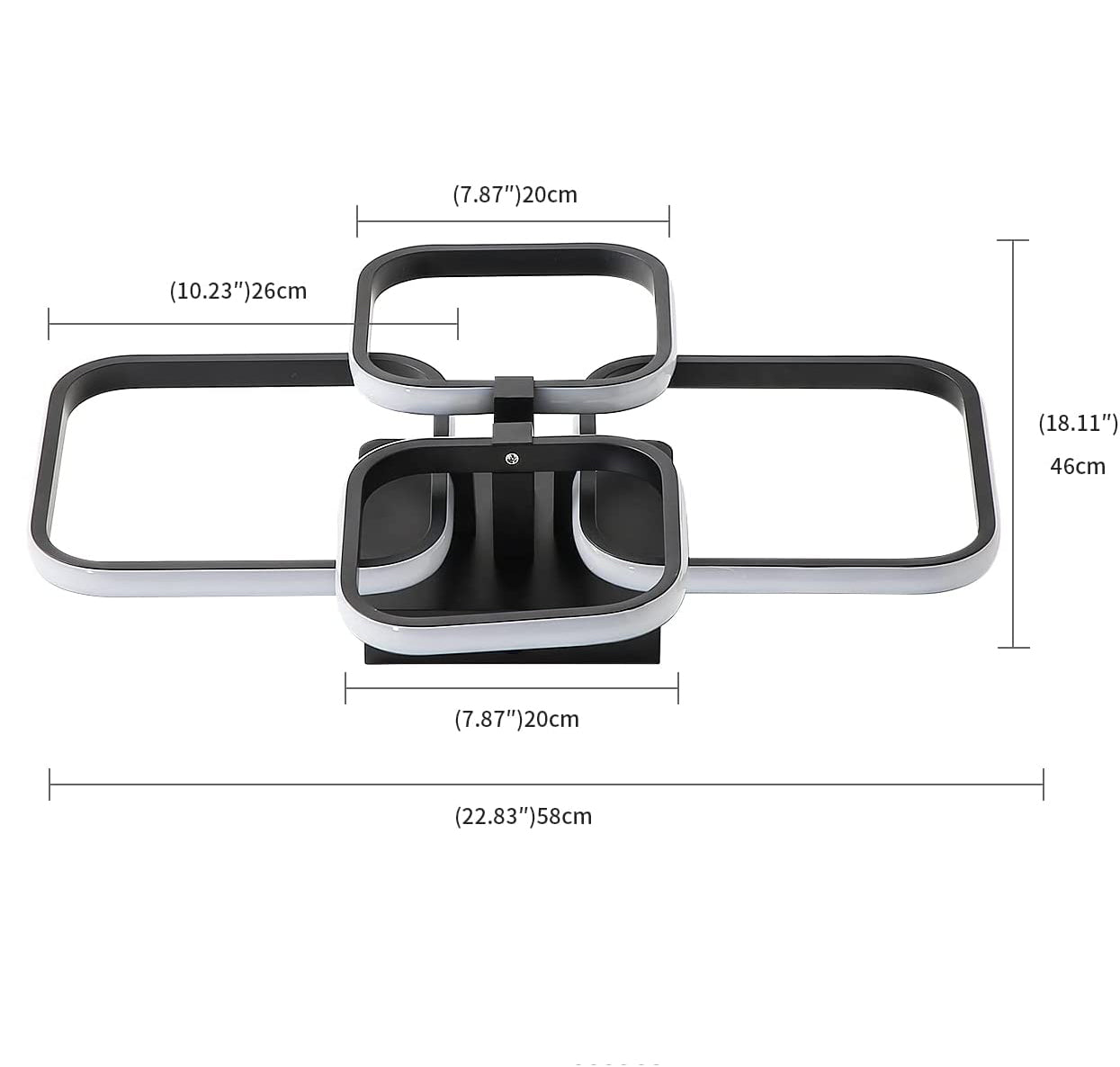 Ceiling Light - Black Aluminium Frame, White Light