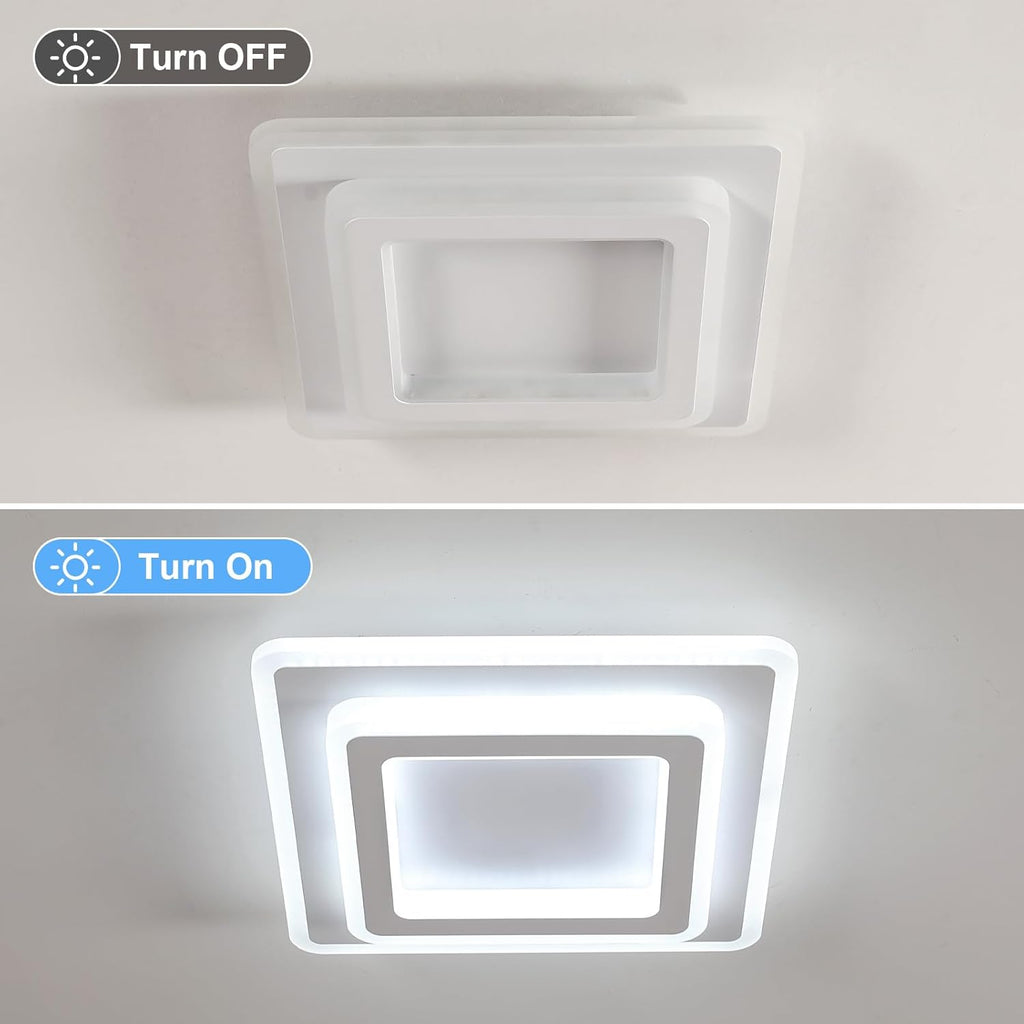 Ceiling Light - White Acrylic Frame, White Light