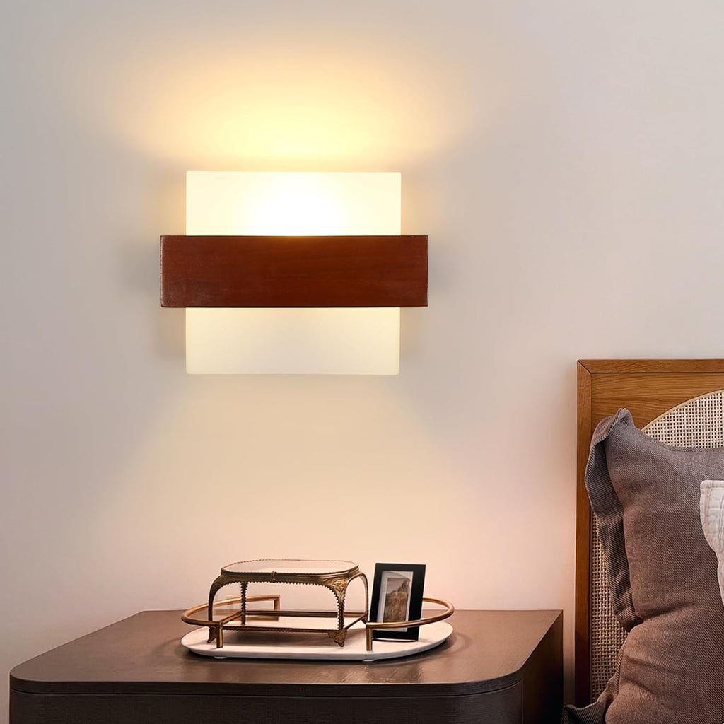 Wall Light - Wood Glass Frame