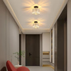 Ceiling Light - Black Crystal Frame, Warm Light