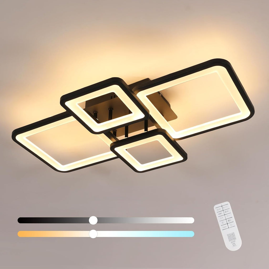 Ceiling Light - Black Acrylic Frame, Tunable and Dimmable
