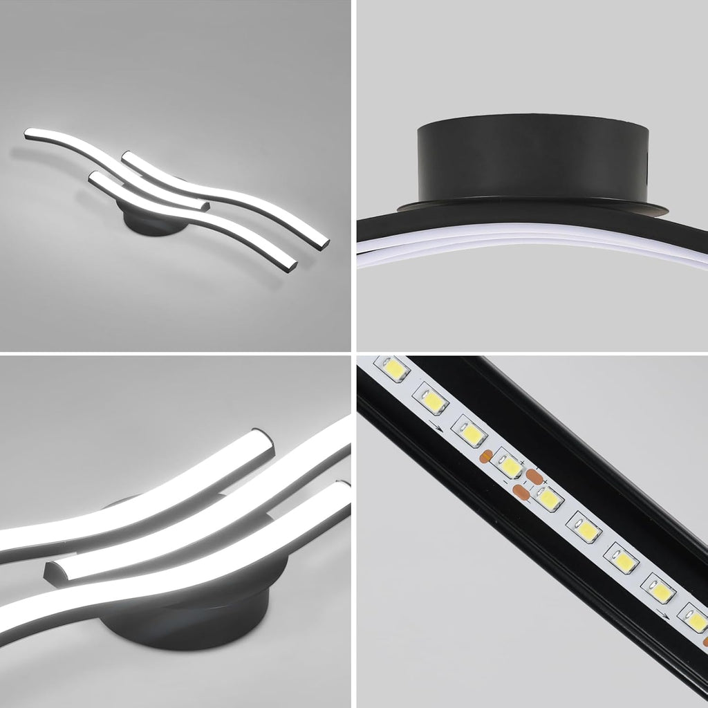 Ceiling Light - Black Aluminium Frame, White Light