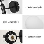 Lampada da parete - Struttura in vetro nero