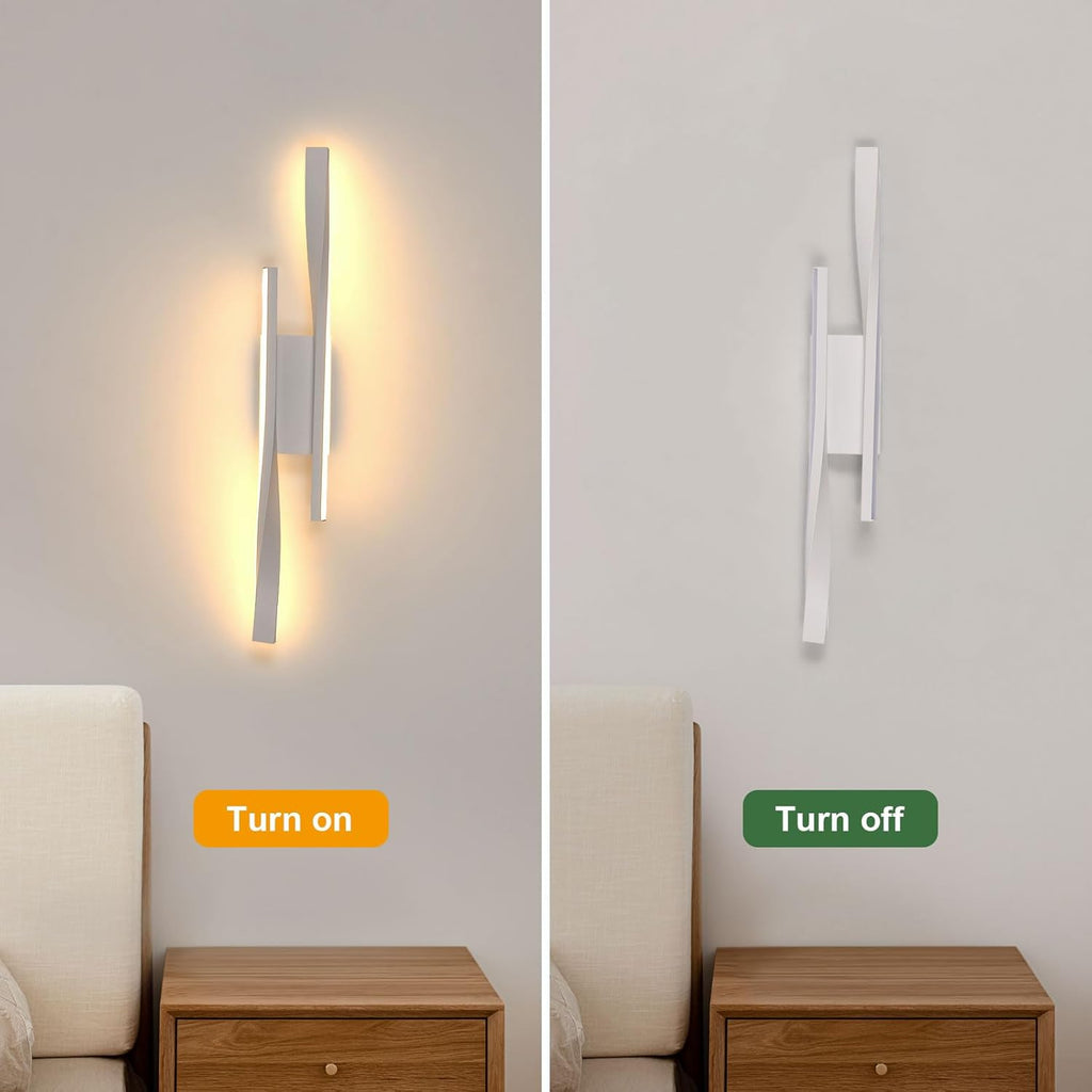 Wandleuchte – Weißer Aluminiumrahmen, warmes Licht