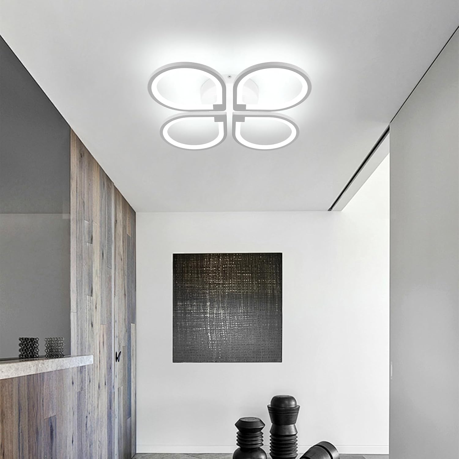 Ceiling Light - White Acrylic Frame, White Light