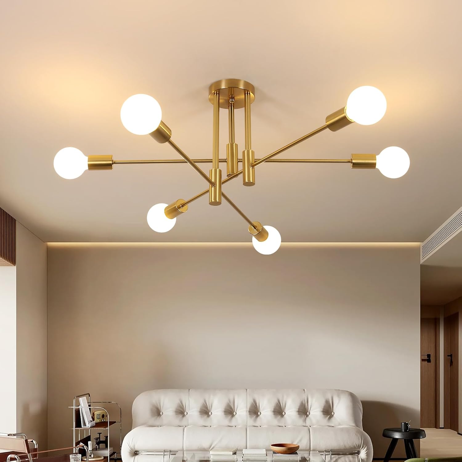 Ceiling Light - Gold Metal Frame