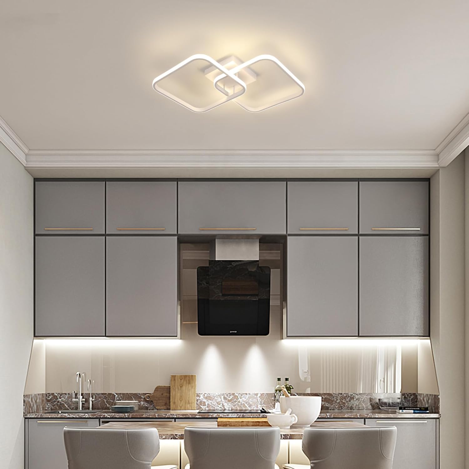 Ceiling Light - White Aluminium Frame, Natural Light