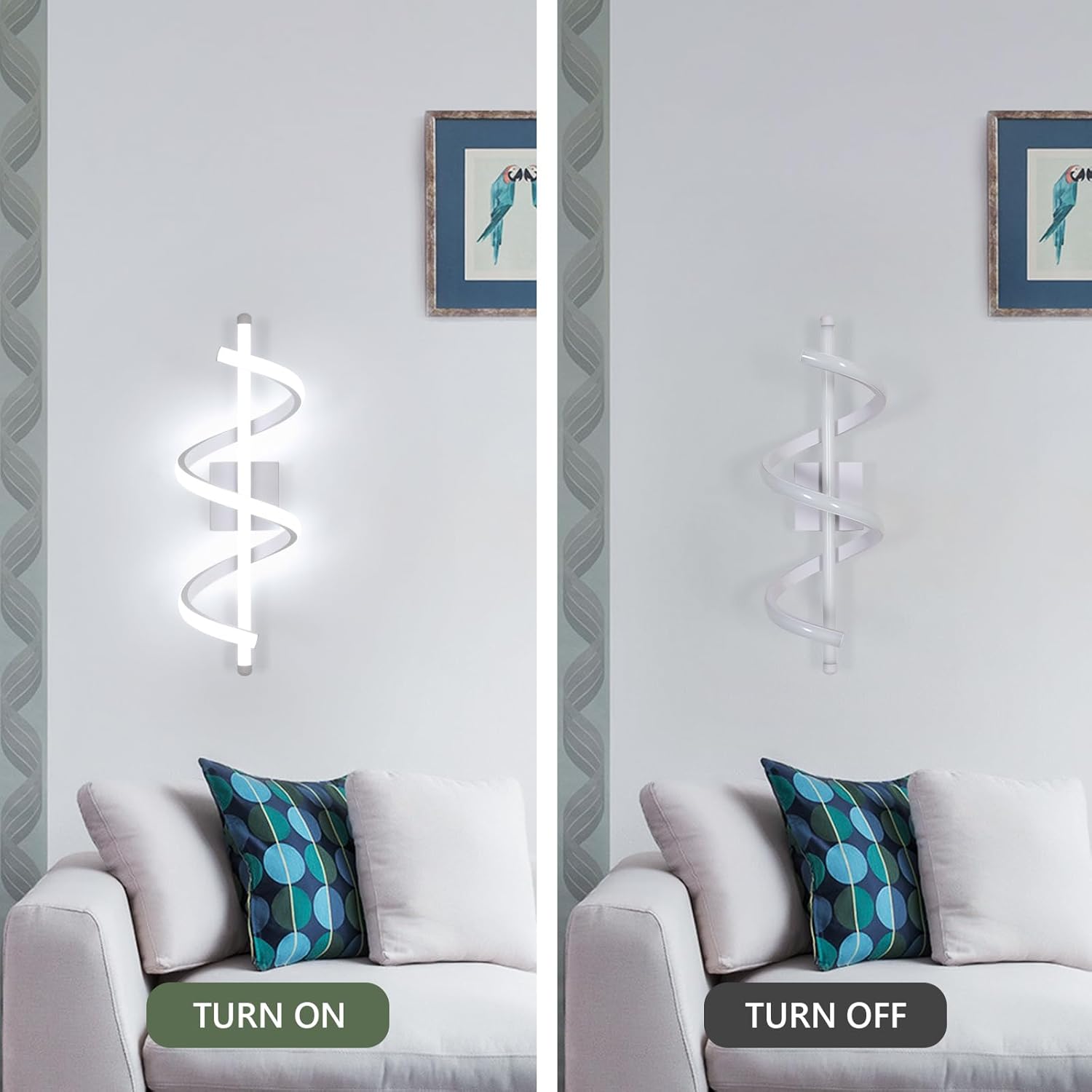 Wall Light - White Aluminium Frame, White Light