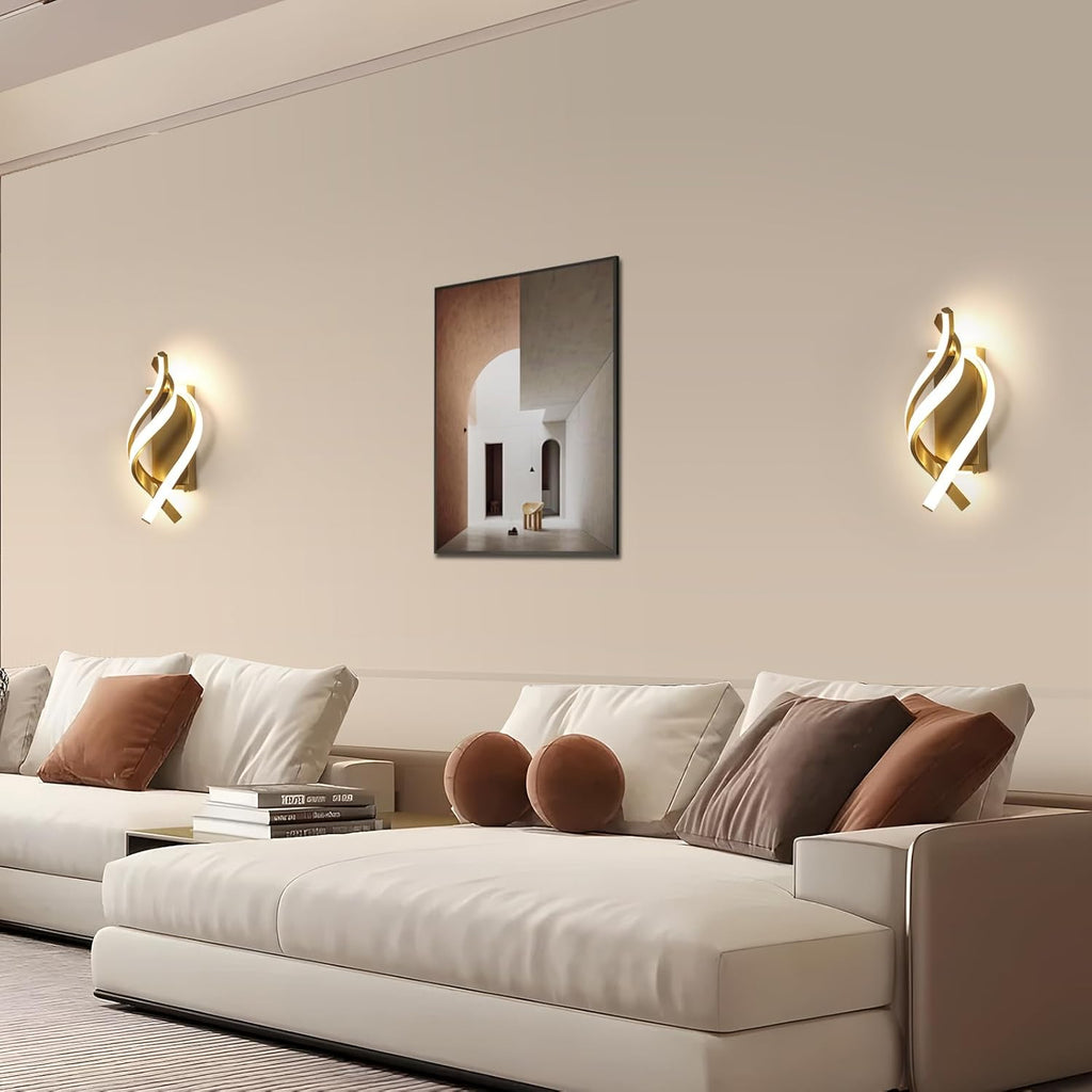 Wall Light - Gold Aluminium Frame, Natural Light