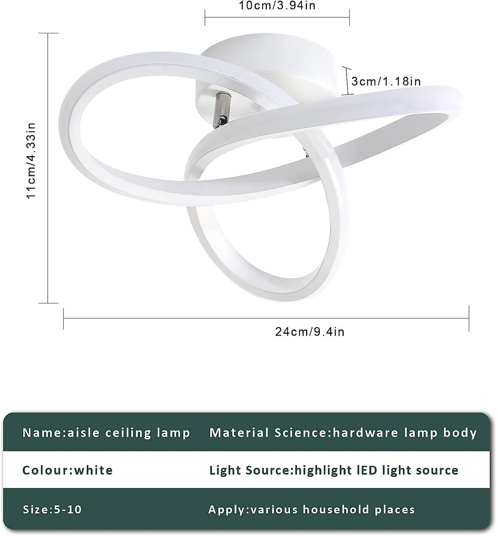 Ceiling Light - White Aluminium Frame, Natural Light