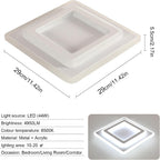 Ceiling Light - White Acrylic Frame, White Light