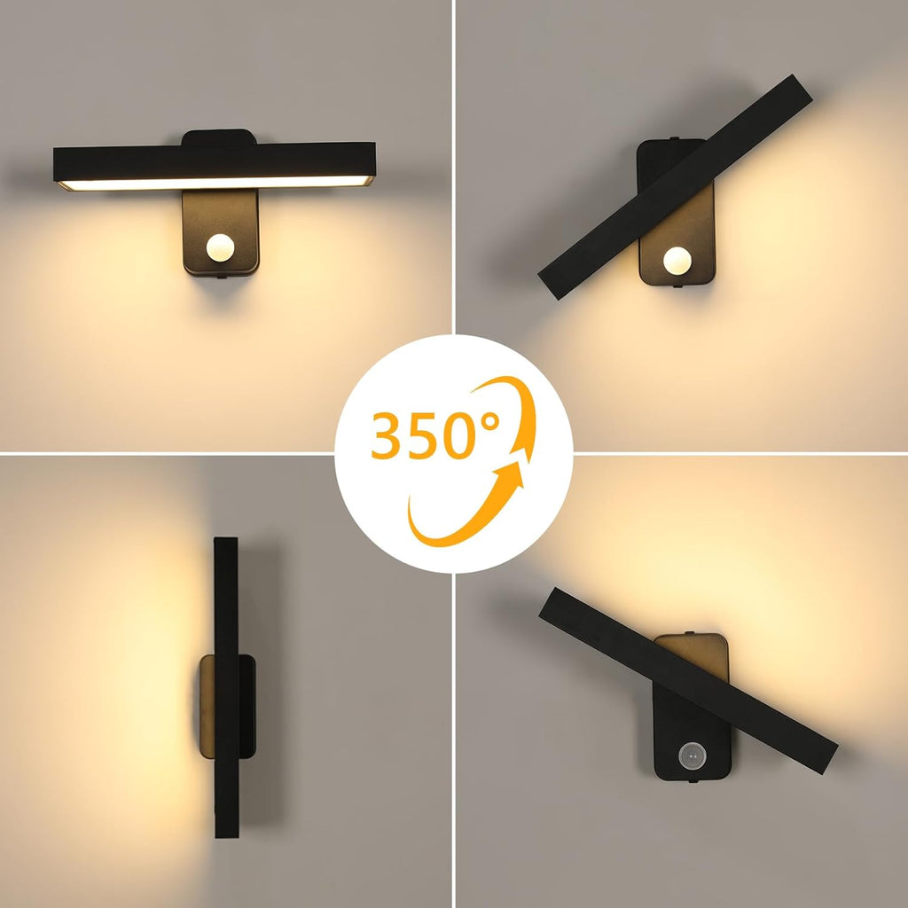 Wall Light - Black Aluminium Frame, Warm Light