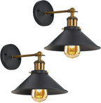 Wall Light - Black & Gold Metal Frame