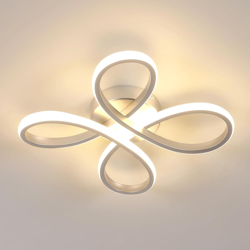 Ceiling Light - Silver Aluminium Frame, Warm Light