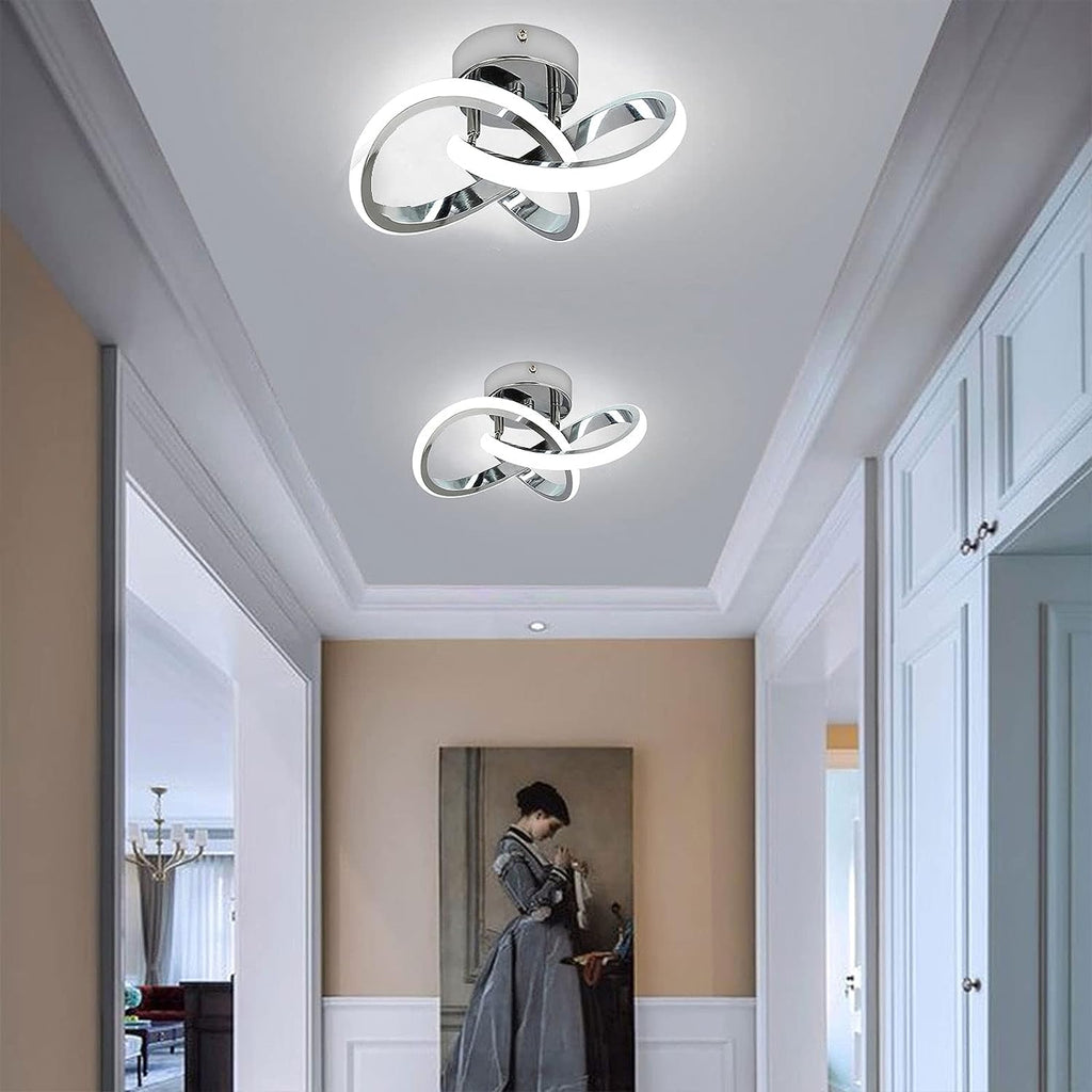 Ceiling Light - Chrome Aluminium Frame, White Light