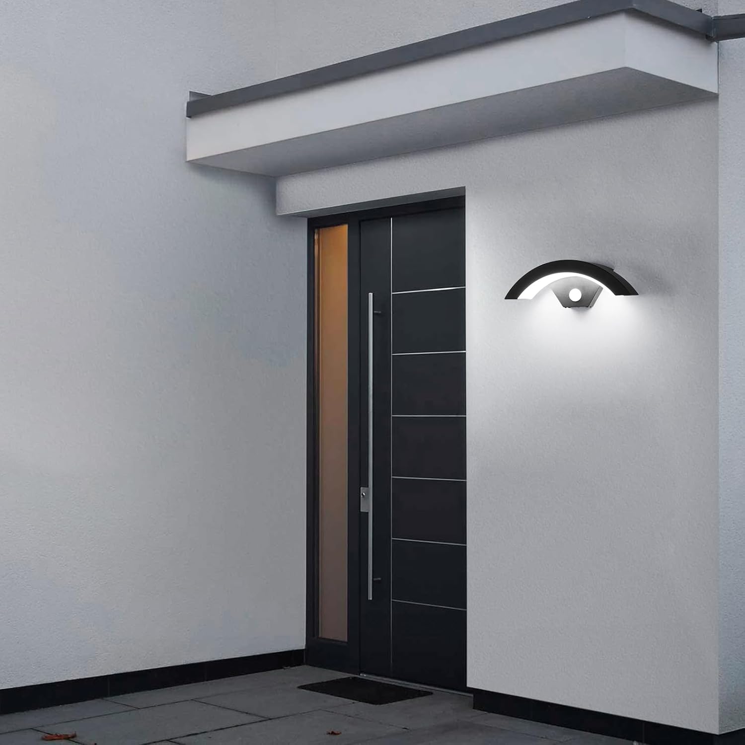 Wall Light - Black Metal Frame, White Light