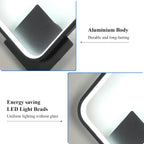 Wandleuchte - schwarzer Aluminiumrahmen, weißes Licht