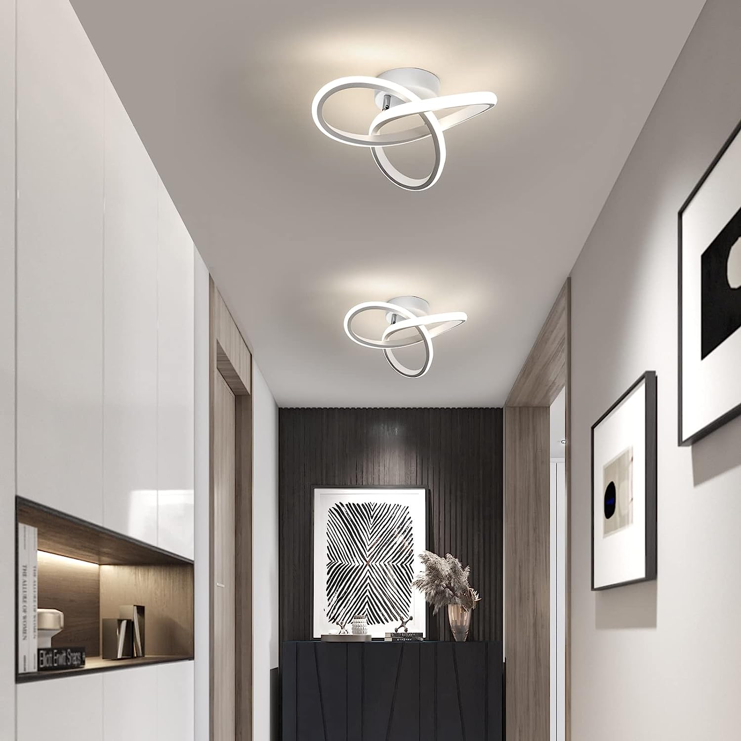 Ceiling Light - White Aluminium Frame, Natural Light