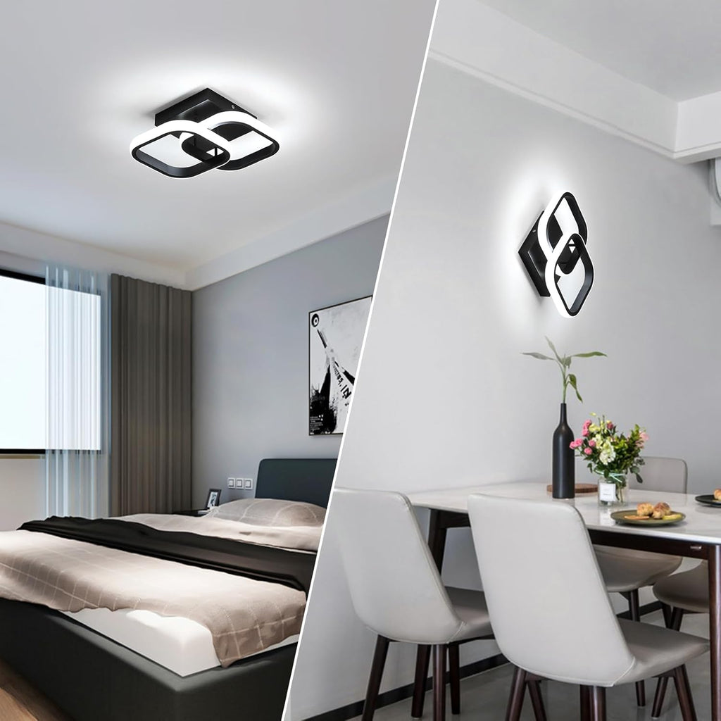 Ceiling Light - Black Aluminium Frame, White Light