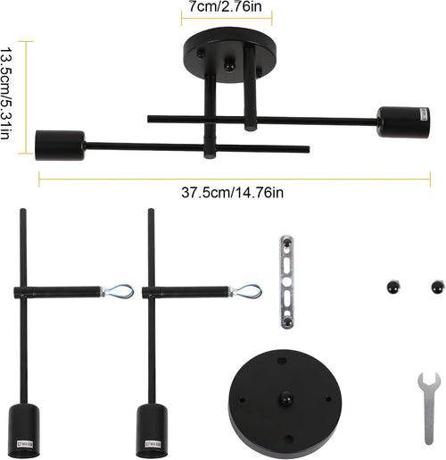 Ceiling Light - Black Metal Frame