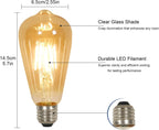 LED-Glühbirnen – Bernstein-Glasrahmen, warmes Licht