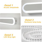 Wandleuchte - Metallrahmen Weiß, Tunable White und dimmbar