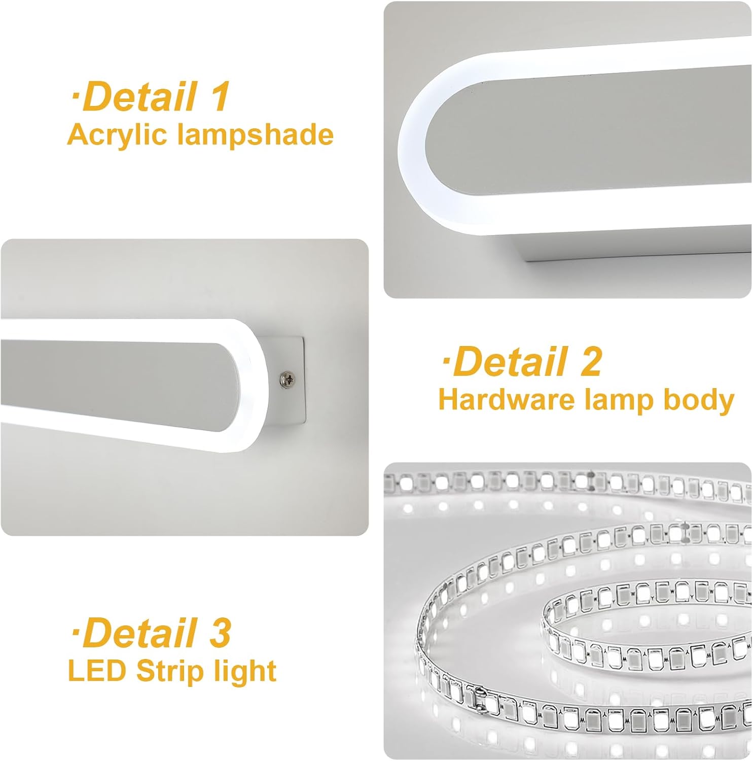 Wandleuchte - Metallrahmen Weiß, Tunable White und dimmbar