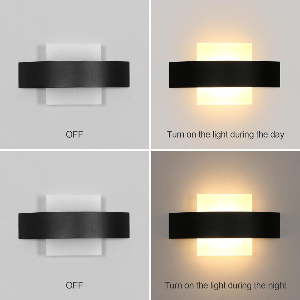Wall Light - Black Acrylic Frame, Warm Light