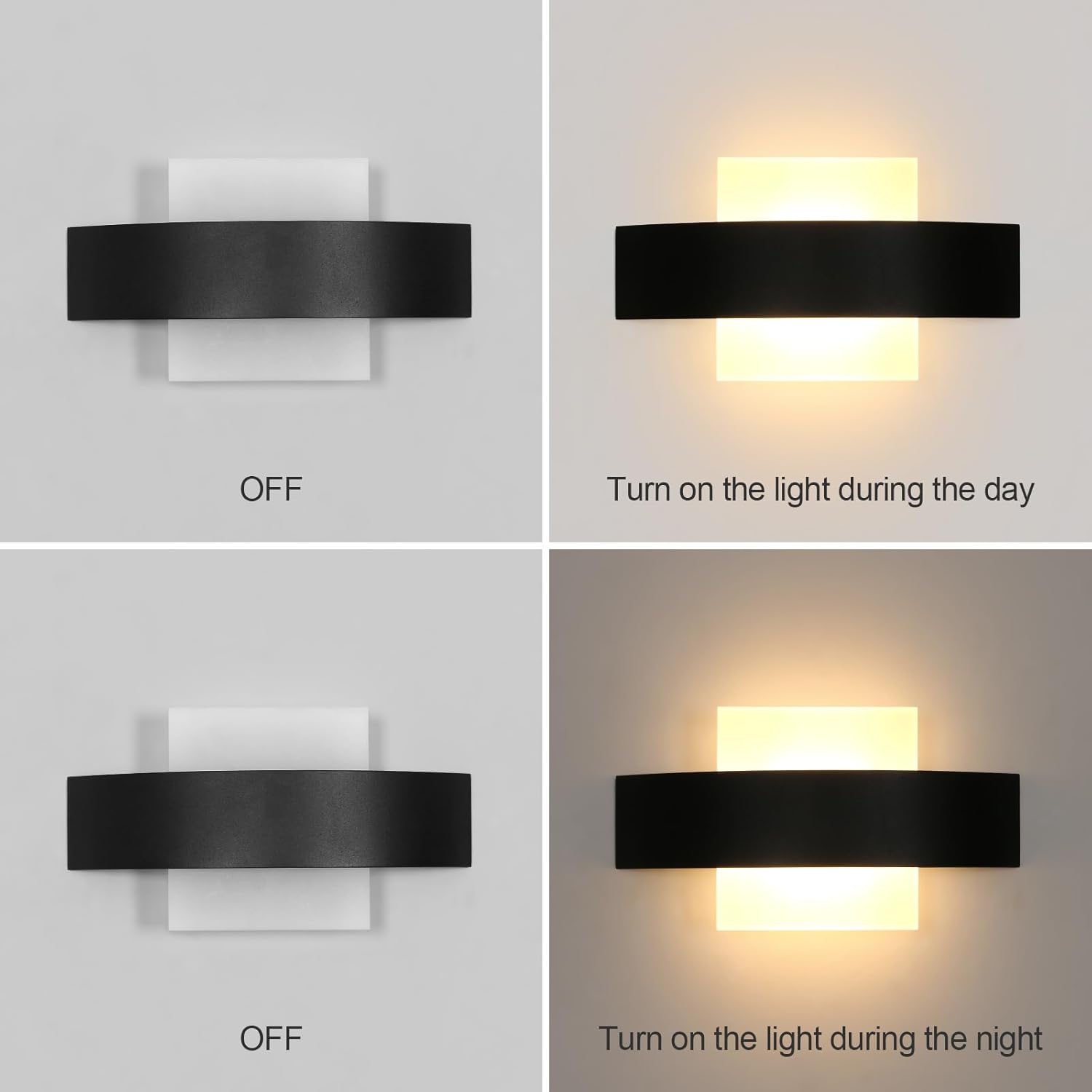 Wall Light - Black Acrylic Frame, Warm Light