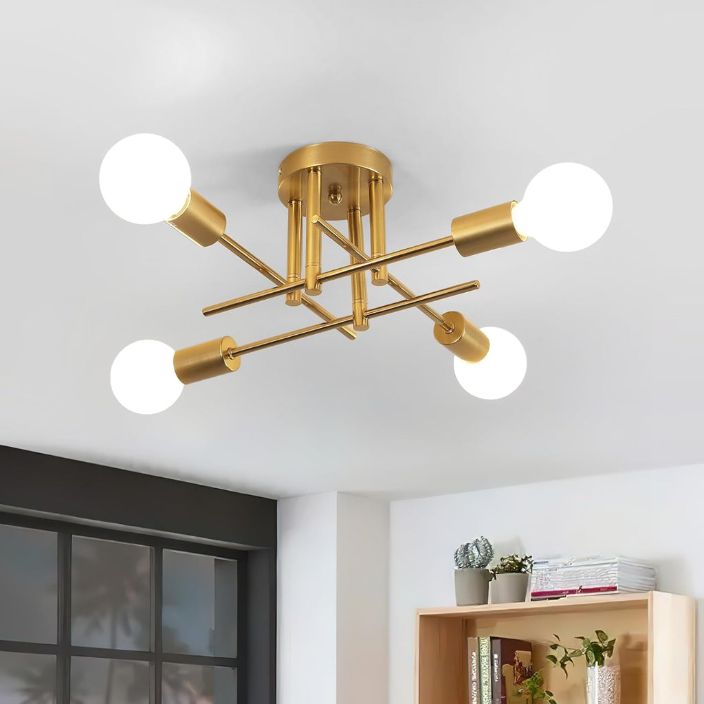 Ceiling Light - Gold Metal Frame