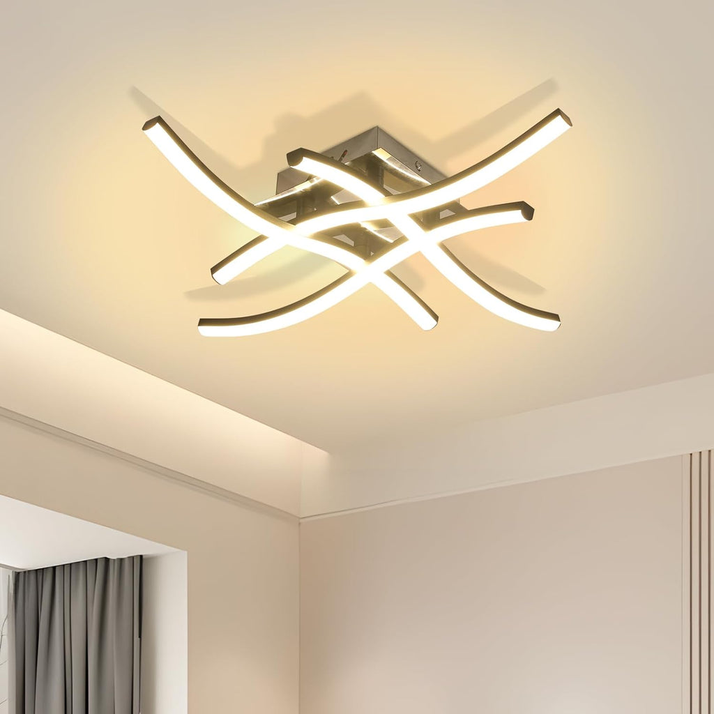 Ceiling Light - Black Aluminium Frame, Warm Light