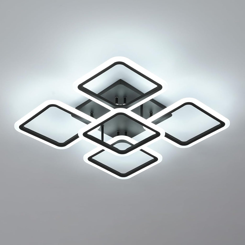 Ceiling Light - Black Acrylic Frame, White Light