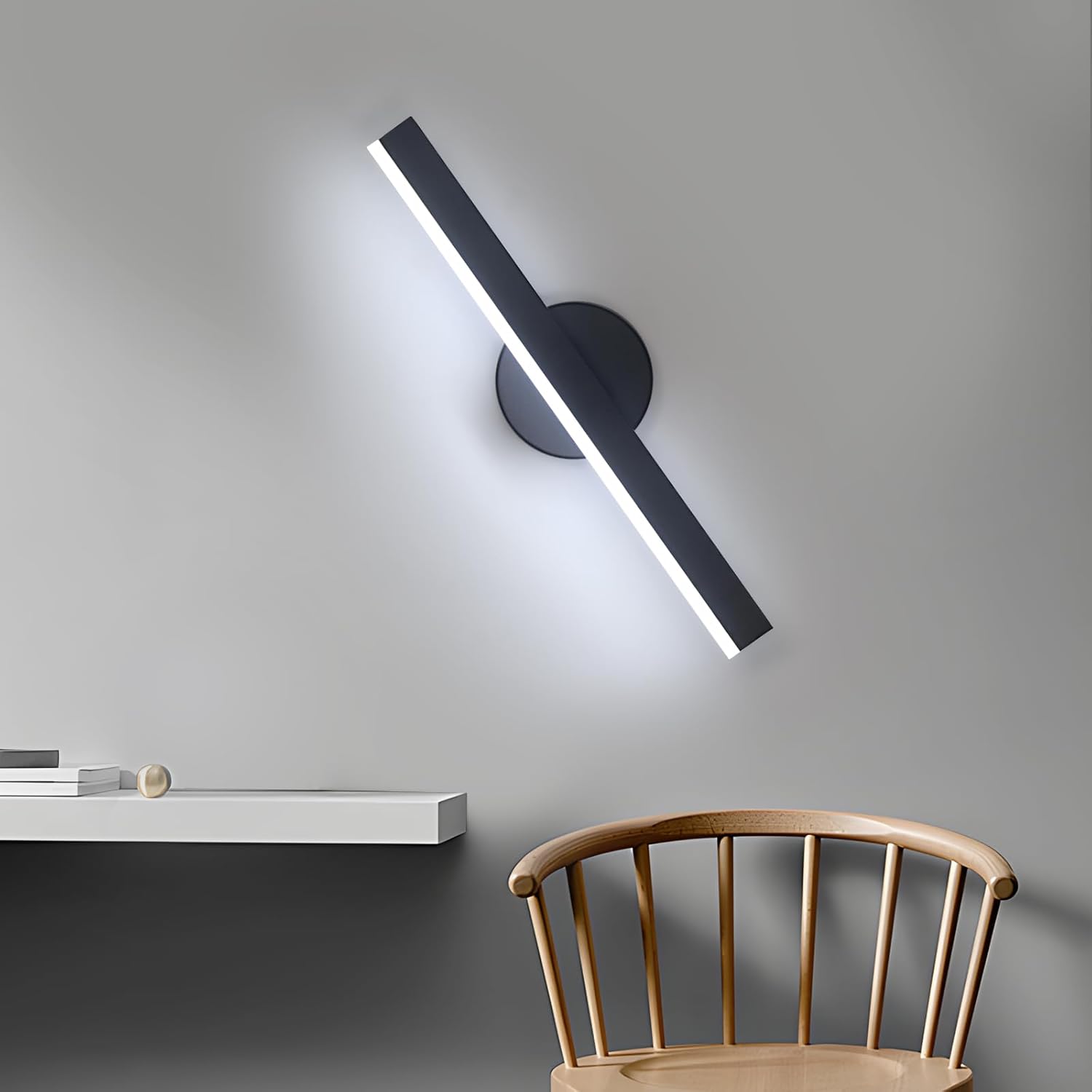 Wall Light - Black Acrylic Frame, White Light